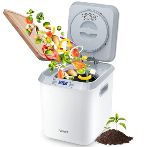 Electric Composter for Kitchen: Smart Compost Bin Outdoor/Indoor, Odorless/Auto-Cleaning/Intelligent LED Display, 2.5L Auto Garbage Disposal Home Countertop Composting Bin, Turn Waste into Fertilizer image