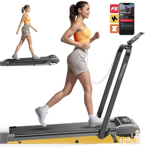 Acezoe Walking Pad Under Desk Treadmill with Incline, 2 in 1 Foldable Treadmills for Home Small Office, 300 lbs Capacity, Portable Compact Walking Treadmill with Remote Control, LED Display and Apps image