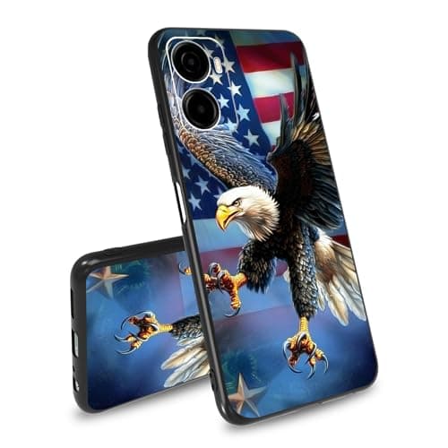 BEOTIWAD for Cricket Magic 2 5G 2024 U655AC/ATT Propel 2 5G U655AA Phone Case Eagle American Flag Theme Phone Case Ultra-Thin Soft Black TPU Shockproof Protection Cover for Cricket Magic 2 5G 2024 image