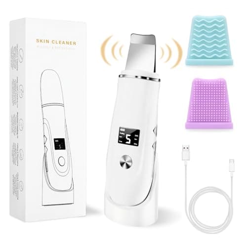Skin Scrubber Face Spatula, Face Spatula Blackhead Remover for Deep Cleansing Skin Spatula, 4 in 1 Pore Extractor with USB Charger (Large) image