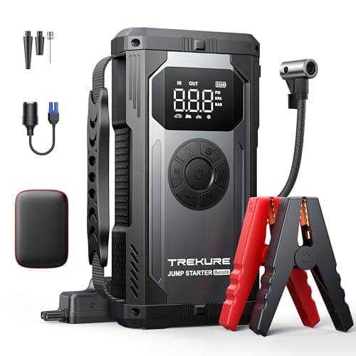 Portable Jump Starter with Air Compressor, TREKURE 150PSI 5000A image