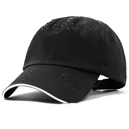 Mens Waterproof Baseball Cap Womens Rain Hat Foldable Outdoor Running Sun Fishing hat Black image