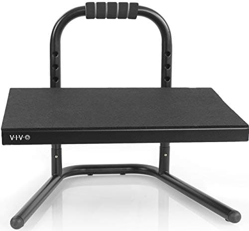 VIVO Ergonomic Height Adjustable Foot Rest Relief Platform, Elevated Stool for Comfortable Sit to Stand Workstation, Non-Slip Surface, Portable, Home Office Classroom Use, Black, STAND-FT01 image