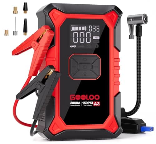 GOOLOO A3 Jump Starter with Air Compressor, 3000A Portable image