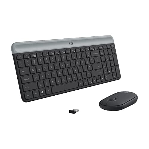 Logitech MK470 Slim Wireless Keyboard and Mouse Combo - Modern Compact Layout, Ultra Quiet, 2.4 GHz USB Receiver, Plug n' Play Connectivity, Compatible with Windows - Graphite image