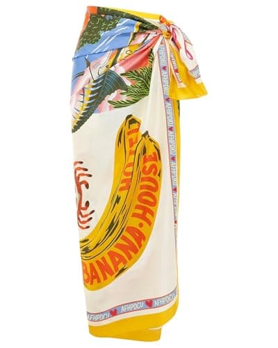 FOTN Sarong Skirt for Women 2025 Tropical Floral Printed Long Bikini Wraps Beach Swimwear Coverups (F) image