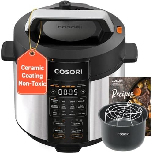 COSORI Pressure Cooker 6 qt, 9-in-1 Instant Multi Kitchen Appliances, Safer Venting Design, Rice Cooker, Slow Cooking Pot, Sous Vide, Saute Pot, 1100W, Stainless Steel image