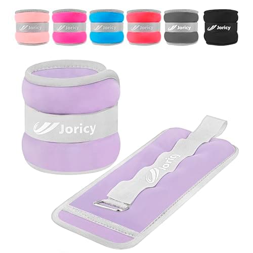 Ankle Weights, Wrist Leg Arm Weights for Women Men Kids Child with Adjustable Straps,A Pair of 1LBS(0.5LB Each Weight) Strength Training Weighted for Jogging, Running, Walking, Fitness, Light Purple image
