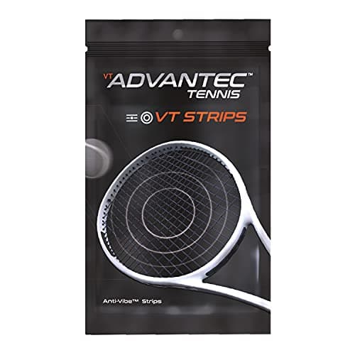 VT Advantec Anti-Vibe Strips – Tennis Racket Vibration Dampener – Absorb and Reduce Vibration – Maximize Control and Stability – Expand Sweet Spot and Prevent Injuries – Carbon Black – Pack of 4 image