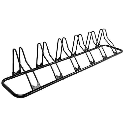 CyclingDeal Bicycle Floor Parking Rack Stand - for Mountain MTB Road Bike - Indoor Home Garage Storage - Classic 6 Bikes image