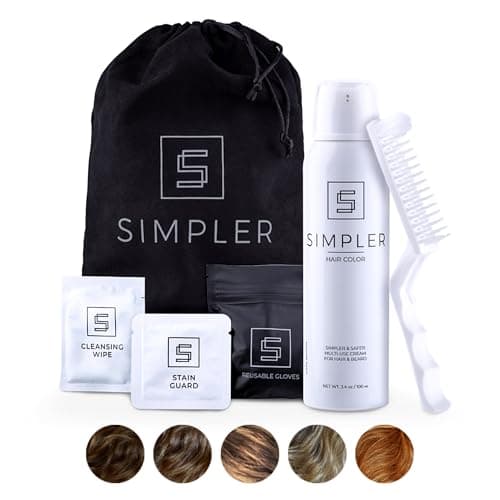 Simpler Hair Color for Men Kit for Full Gray Coverage - Dark Brown Hair Color - Safe, Simple, and Reusable Beard Color for Men image
