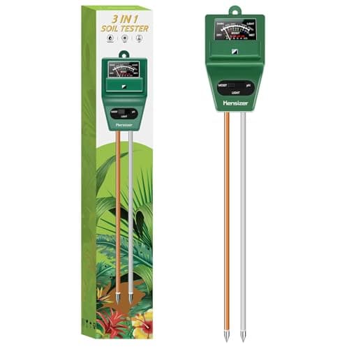 Kensizer Soil Tester, 3-in-1 Soil Moisture/Light/pH Meter, Gardening Tool kit for Plants Care, Digital Plant Thermometer, Water Meter for Indoor & Outdoor, No Battery Required image