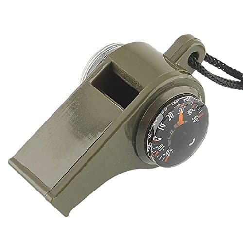 TTSAM Multifunctional 3 in1 Emergency Survival Gear Whistle Compass Thermometer with Lanyard for Outdoor Camping Hiking image