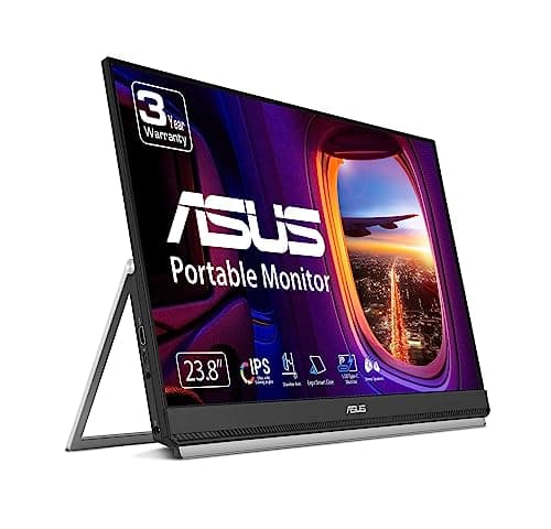 ASUS ZenScreen 24” 1080P Portable USB Monitor (MB249C) - FHD, IPS, Type-C, Speaker, Multi-stand Design, Kickstand, C-clamp Arm, Partition Hook, Carrying Handle, Work From Home Monitor, 3-Year Warranty image