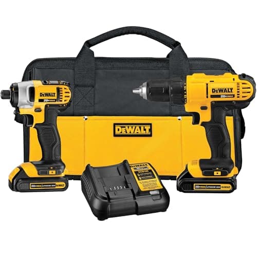 DEWALT 20V MAX Cordless Drill and Impact Driver, Power Tool Combo Kit with 2 Batteries and Charger (DCK240C2) image