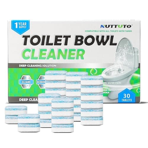 NUTTUTO Toilet Bowl Cleaner Tablets 30 Pack, Automatic Bleach Cleaner, Slow Release Toilet Tank Cleaner for deodorising and descaling, Domestic Toile for stubborn stains image