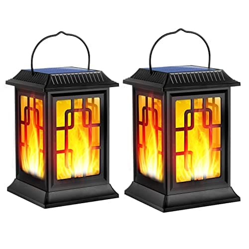 Ollivage Solar Lanterns - Outdoor Waterproof Hanging Solar-Powered LED Lanterns for Patio, Pathway, Deck & Yard (2 Pack) image