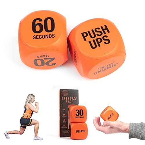 Phoenix Fitness Exercise Dice - Workout Dice Game for Cardio, HIIT Training and Exercise Classes - Full Body Training includes Push Ups, Squats, Jumping Jacks, Crunches & Wildcard - Home and Gym image