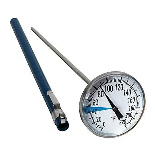 Stainless Steel Soil Thermometer by Smart Choice| 127mm Stem, Easy-to-Read 1.5” Dial Display, 0-220 Degrees Fahrenheit Range | Soil Temperature Thermometer for Ground, Compost, Garden Soil image