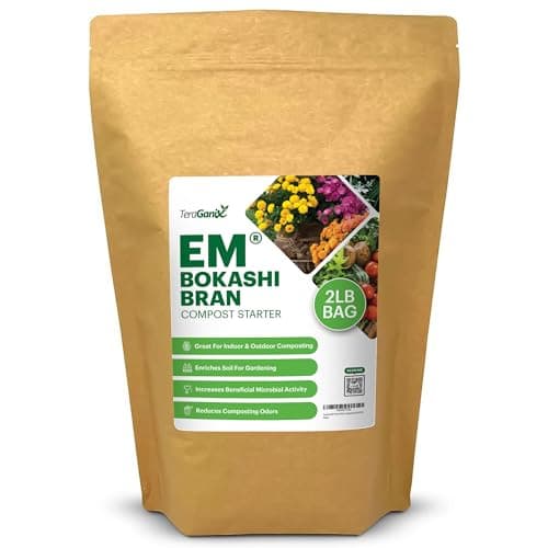 TeraGanix EM Premium Bokashi Bran, Compost Accelerator, Rice Bran Mix, Odor Eliminator image