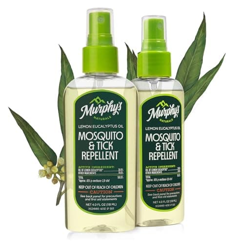 Murphy's Naturals Mosquito & Tick Bug Repellent Spray, Oil of Lemon Eucalyptus for Skin + Outdoor Gear, DEET-Free, 4 Ounce Pump, 2-Pack image