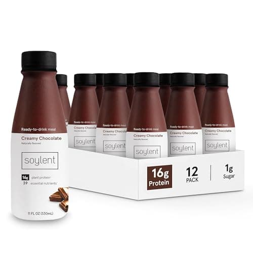 Soylent Chocolate Meal Replacement Shake, Contains 16g Complete Vegan Protein, Ready-to-Drink, 11oz, 12 Pack image