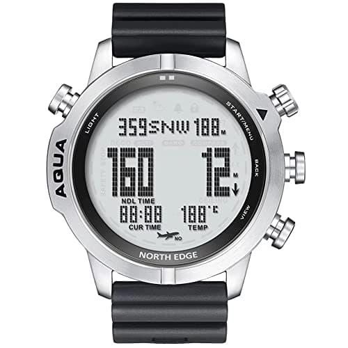 NORTH EDGE Digital Dive Watch - Dive Computer Watches for Men, Scuba Diving Watches - Men's Wrist Watches with Compass, Altimeter, Barometer, Pedometer (Model: Aqua) image