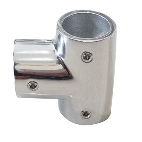 316 Stainless Steel Polished Marine Grade Handrail Fitting 90° Deck hand Tee for 1 inch Tube/Pipe of Boat Marine Solid image