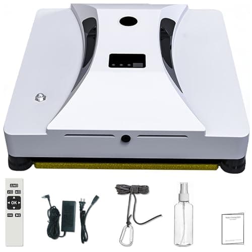 HENGCMM Window Cleaning Robot, Automatic Window Cleaner with Water Spray for Windows/Tiles/Class Door, Inside/Outside, Intelligent Cleaning, AI Smart Route Plan and Control Remote image