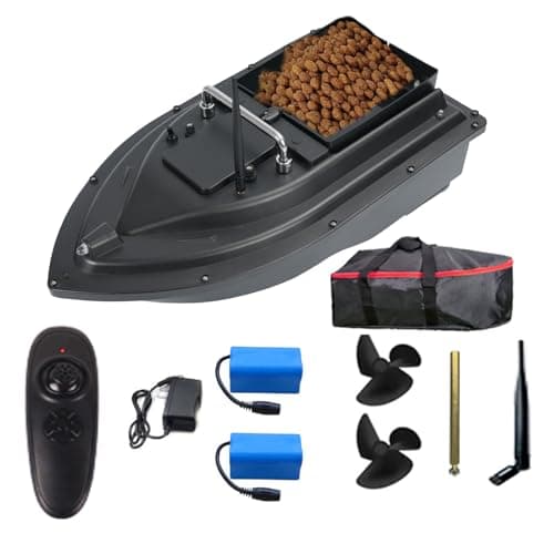 Bait Boat, RC Bait Boat with 500m/546yards Remote Control, 4.4lbs Load Capacity, Dual Battery & Motor System for Long-Range Bait Deployment, Ideal for Fishing Enthusiasts image