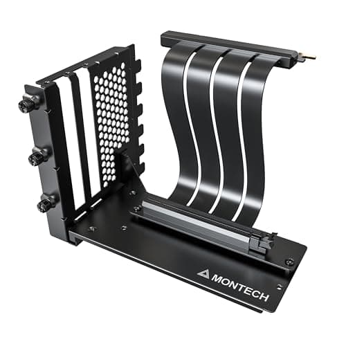 VGM 2 Vertical GPU Mounting Kit, High-Speed PCIE 4.0 x 16 Riser Cable, 244mm Flexible Extender Card with 90-Degree Extension Port, Only Support 7 PCIe Slots Full-Break, 3 Slots GPU Holder - Black image