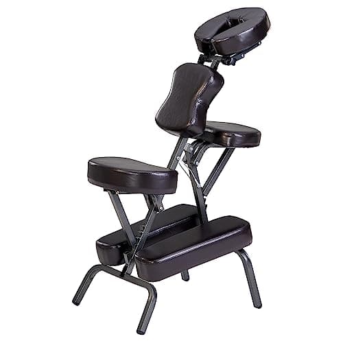 Master Massage Bedford Massage Chair Full Body Portable- Lightweight Massage Chair with Carrying Case-Tattoo Chair Height Adjustable Folding Massage Chair Face Cradle Salon Massage Chair SPA (Coffee) image