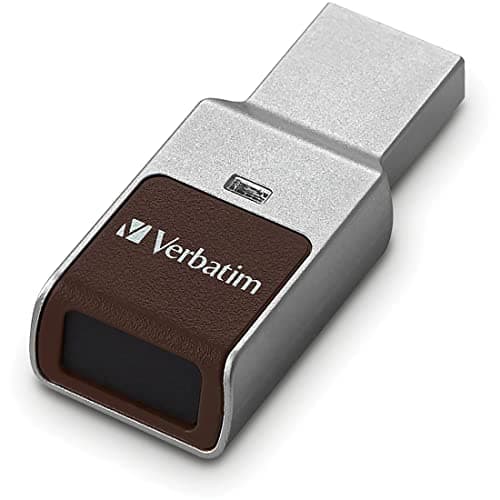 64GB Fingerprint Secure USB 3.0 Flash Drive with AES 256 Hardware Encryption – Silver image