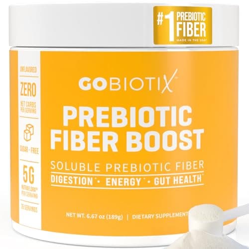 GOBIOTIX Prebiotic Fiber Supplement Powder for Digestive Health, Soluble Fiber for Gut Health, Gluten & Sugar Free, Keto, Vegan, 35 Servings (1 Pack) image