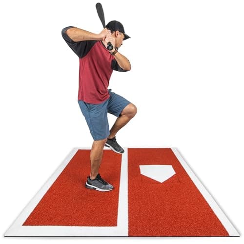 GoSports Baseball/Softball Turf Batting Mat - 6 ft x 5.5 ft Switch Hitting Design with Reversible Home Plate image