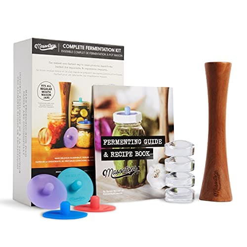 Masontops Complete Mason Jar Fermentation Kit - Easy Small/Regular Mouth Jars Vegetable Fermenting Set - DIY Equipment Essentials image