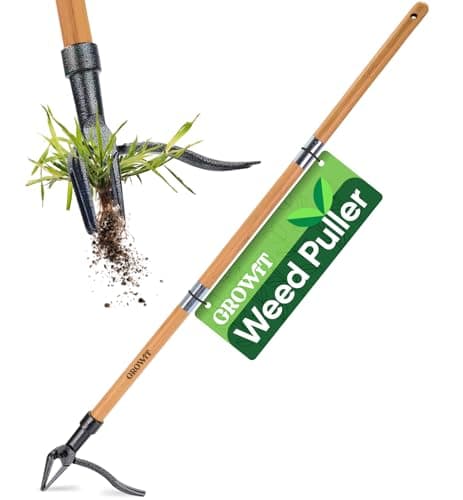 Garden Weeder Tool – Stand-Up Weed Puller with 45” Long Bamboo Handle & 4-Claw Steel Head image