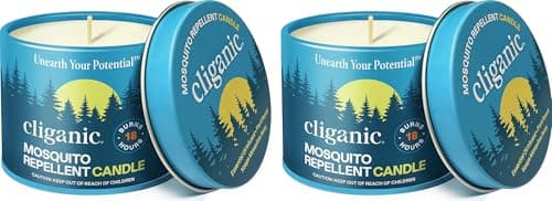 Cliganic Natural Mosquito Repellent Candle (Pack of 2) image