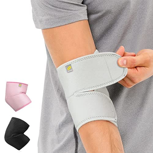 Bracoo Elbow Brace for Tendonitis Women Men, Tennis Elbow Compression Sleeve Wrap Support, Golfer's Elbow, Bursitis, Sprains, Strains, Sports Injury Recovery Joint, Arthritis Pain Relief, ES10 image