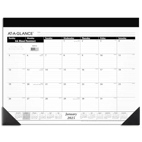 AT-A-GLANCE 2025 Desk Calendar, Monthly, Desk Pad, 21-3/4" x 17", Standard (SK220025) image