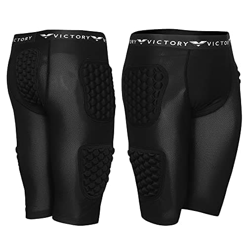 Protective Padded Compression Shorts for Snowboard, Skate, Ski, Football, Basketball - Hip, Butt and Tailbone Padding (Large) image