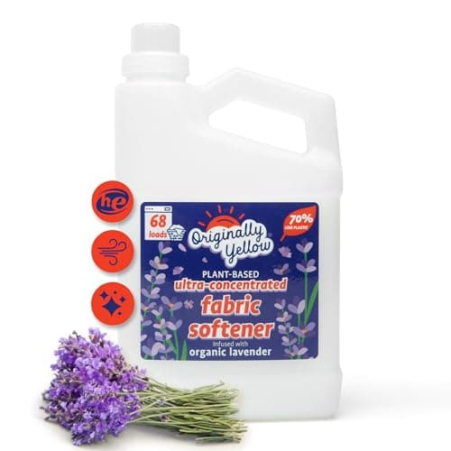 Originally Yellow Plant Based Fabric Softener | Ultra-Concentrated Laundry Softener Infused with Organic Lavender | High-Efficiency Liquid Fabric Softener Helps Remove Static & Wrinkles | 34 Oz image