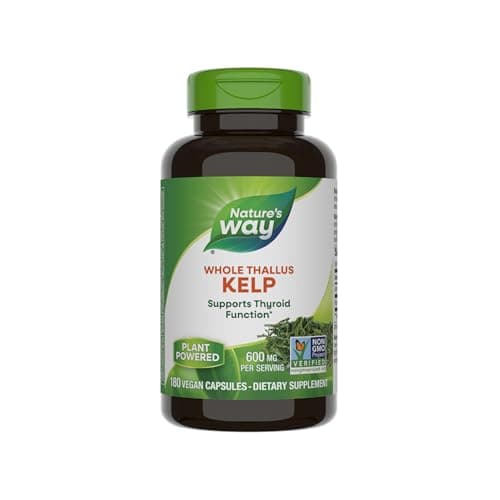 Nature's Way Kelp, Supports Thyroid Function*, 600 mg per Serving, Non-GMO Project Verified, 180 Capsules (Packaging May Vary) image