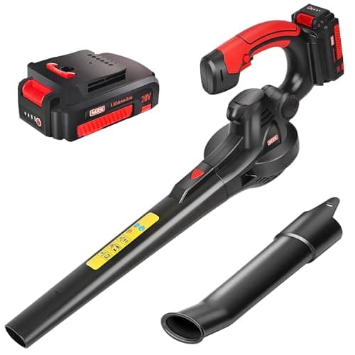 MZK Cordless Leaf Blower, 20V Battery Powered Leaf Blower for Lawn Care, Electric Lightweight Mini Hand Blower(Battery & Charger Included) image