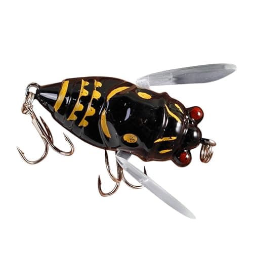 Cicada Fishing Catcher - Freshwater Attractant Lures, Bass Fish Baits | Fish Tackle Realistic Cicada Shaped Fake Catching Lures, Fishing Lures Supplies Strong Hook Reusable Swim Baits for Lake Pond image