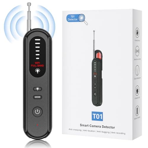 Hidden Camera Detector - 2025 Camera Detector, Hidden Device GPS Detector, Bug Detector, Rf Wireless Signal Scanner, Camera Detector for Hotels, Home, Office, 5 Levels Sensitivity (Black) image