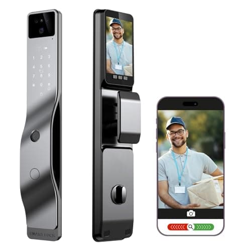 We Technology 3D Face Recognition Smart Door Lock, WiFi Door Locks with Camera, Video Doorbell, Fingerprint, Passcodes, IC Card, Keyless Smart Mortise Lock, Alexa Door Locks for Front Door, Tuya APP image