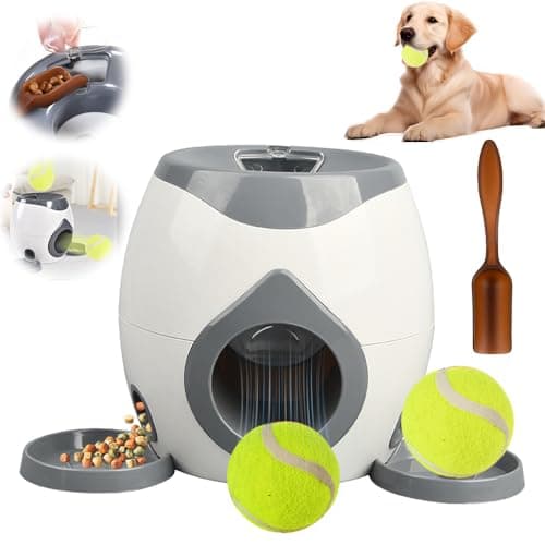 Automatic Dog Ball Launcher, 2025 Upgraded Dog Tennis Ball Throwing Machine, Dog Thrower Launcher Tennis Ball for Interactive Play & Training, Dog Ball Thrower Launcher with Food Reward (Drak Gray) image