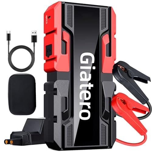 Giatero 001 4000A Car Jump Starter, 12V Battery Jumper Starter Portable Jump Box(10.0L Gas/8.0L Diesel), Jump Start Battery Pack with 3 Modes Flashlight, Power Bank with USB Quick Charge & Type C Port image