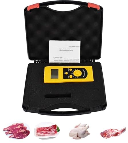 HFBTE Digital Meat Moisture Meter Meat Moisture Tester For Measuring Fresh Meat,Pork Beef Mutton Lamb Chicken Poultry Meat Moisture Content With Insert Type Measurement Range 10%~90% Backlight Display image